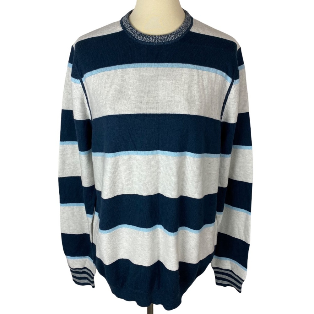 Men's Nordstrom 1901 Striped Blue & White Sweater